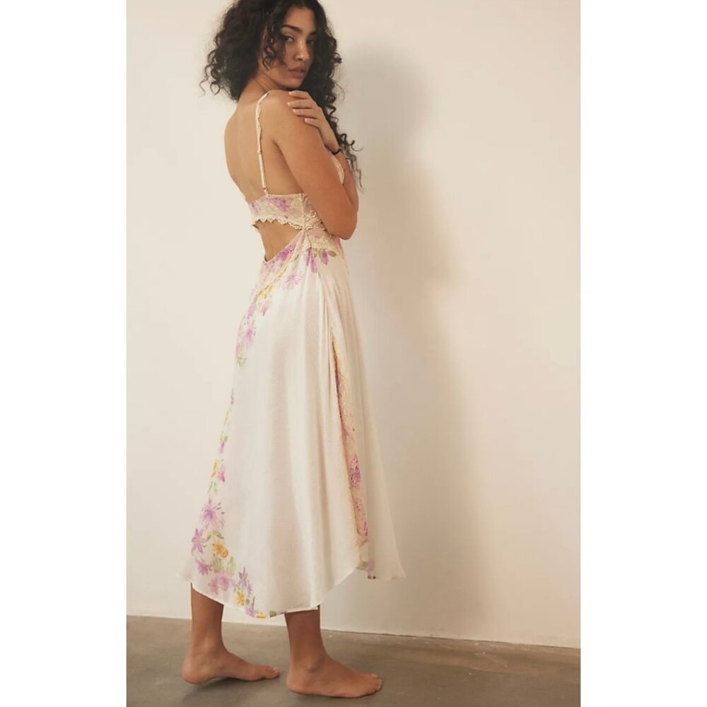 Free People Spring Soiree Midi Lace Trim Slip Floral Spring Combo XS NWT - Picture 10 of 14